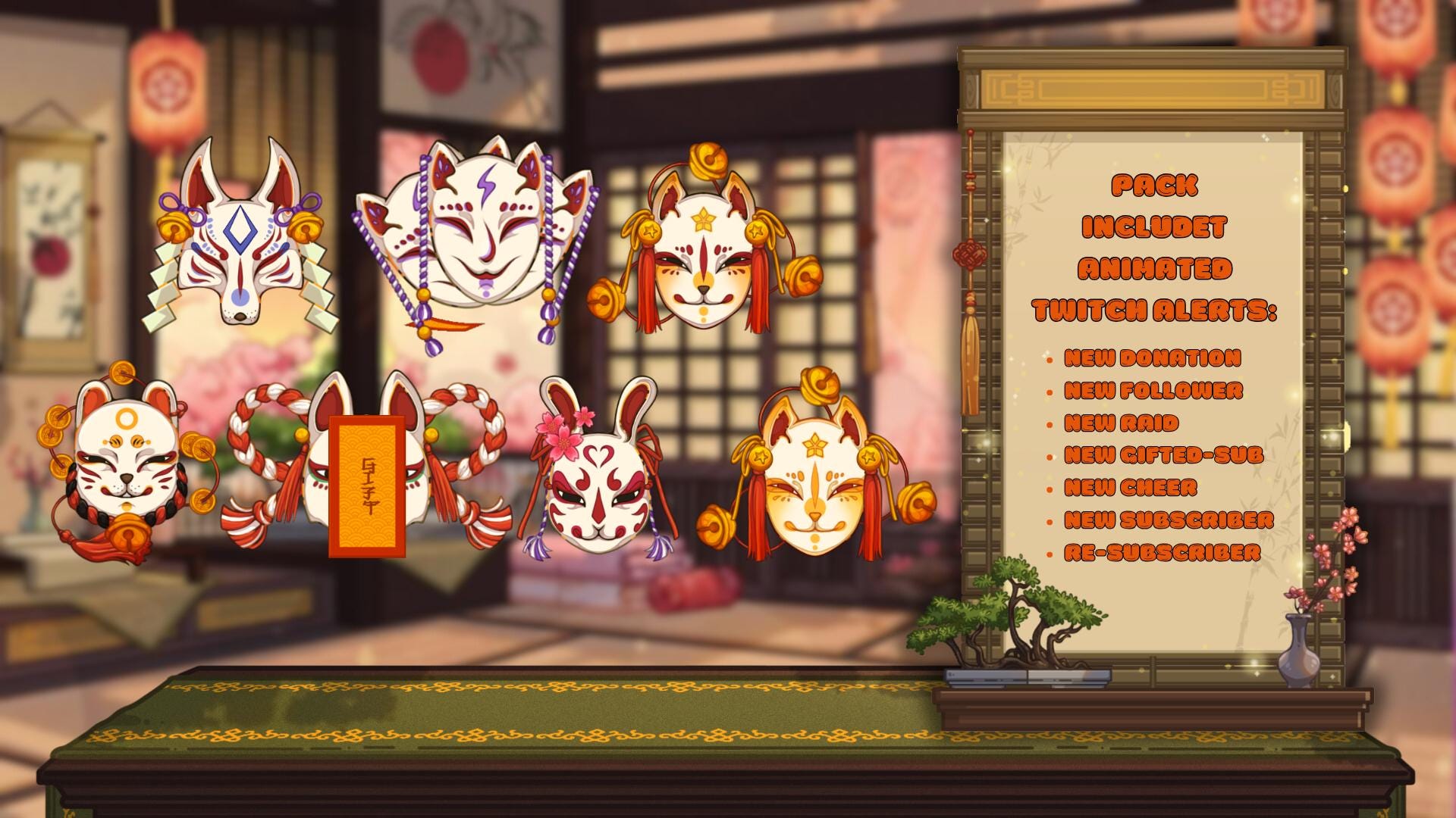 Animated Stream Overlay Boost Pack - Japanese Pink Sakura