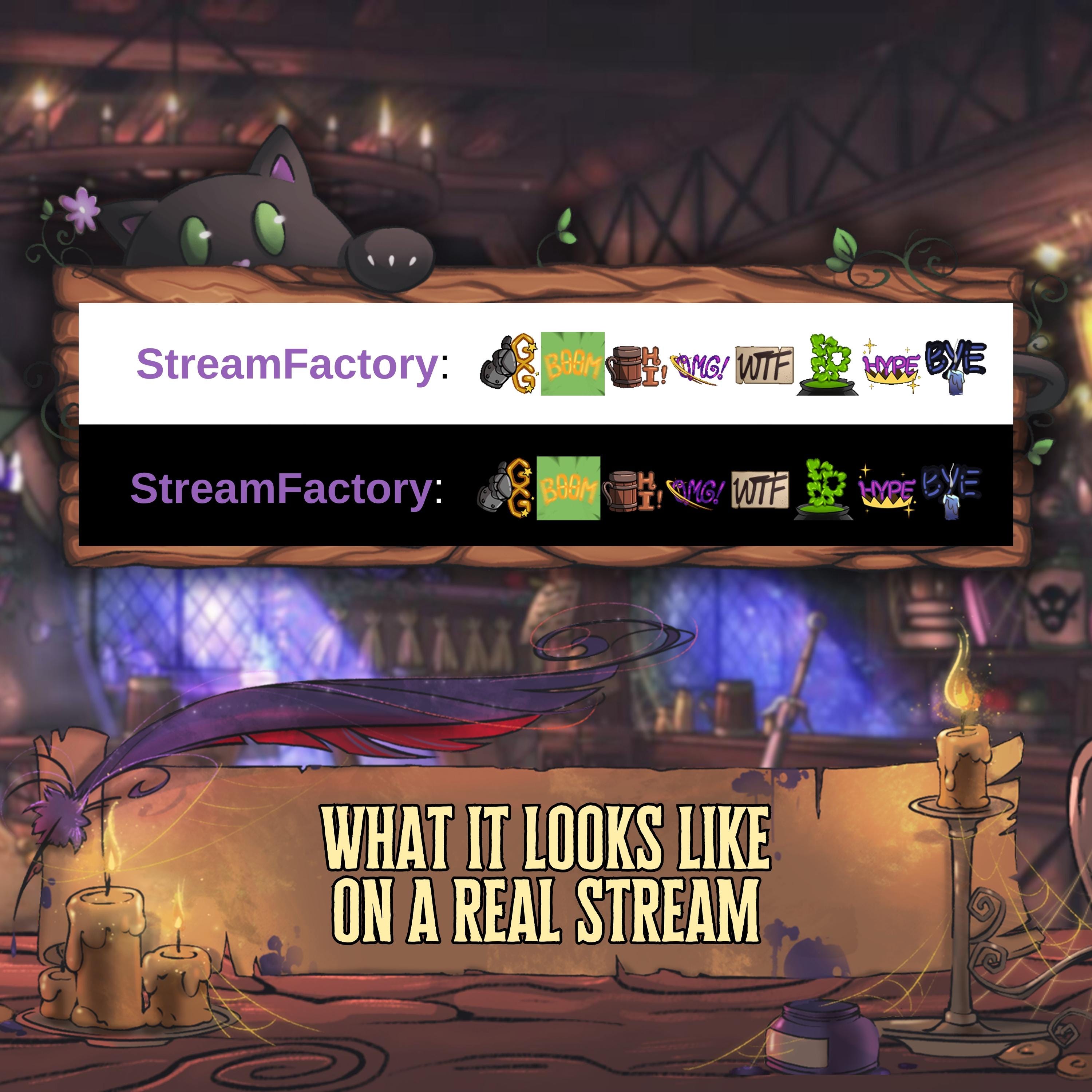 Animated Twitch & Discord Emotes in Mediavel Fantasy Tavern Theme