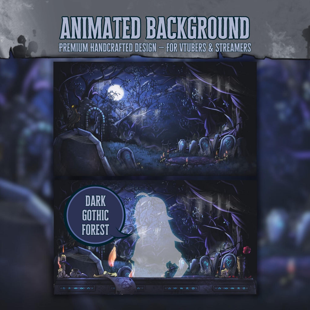 Animated background - Gothic Cemetery | For VTubers & Streamers