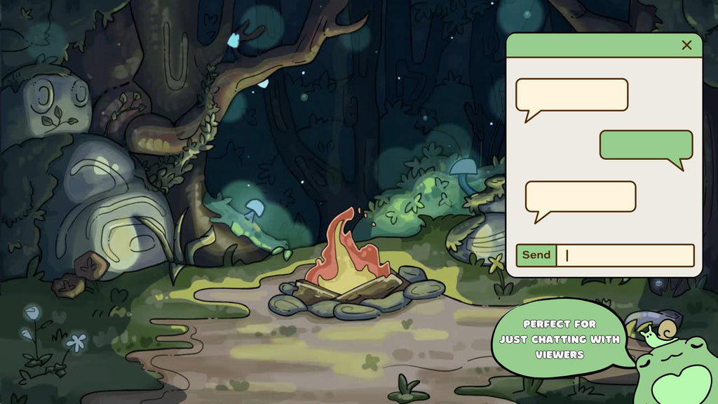 Animated background - campfire in the enchanted forest | For VTubers & Streamers