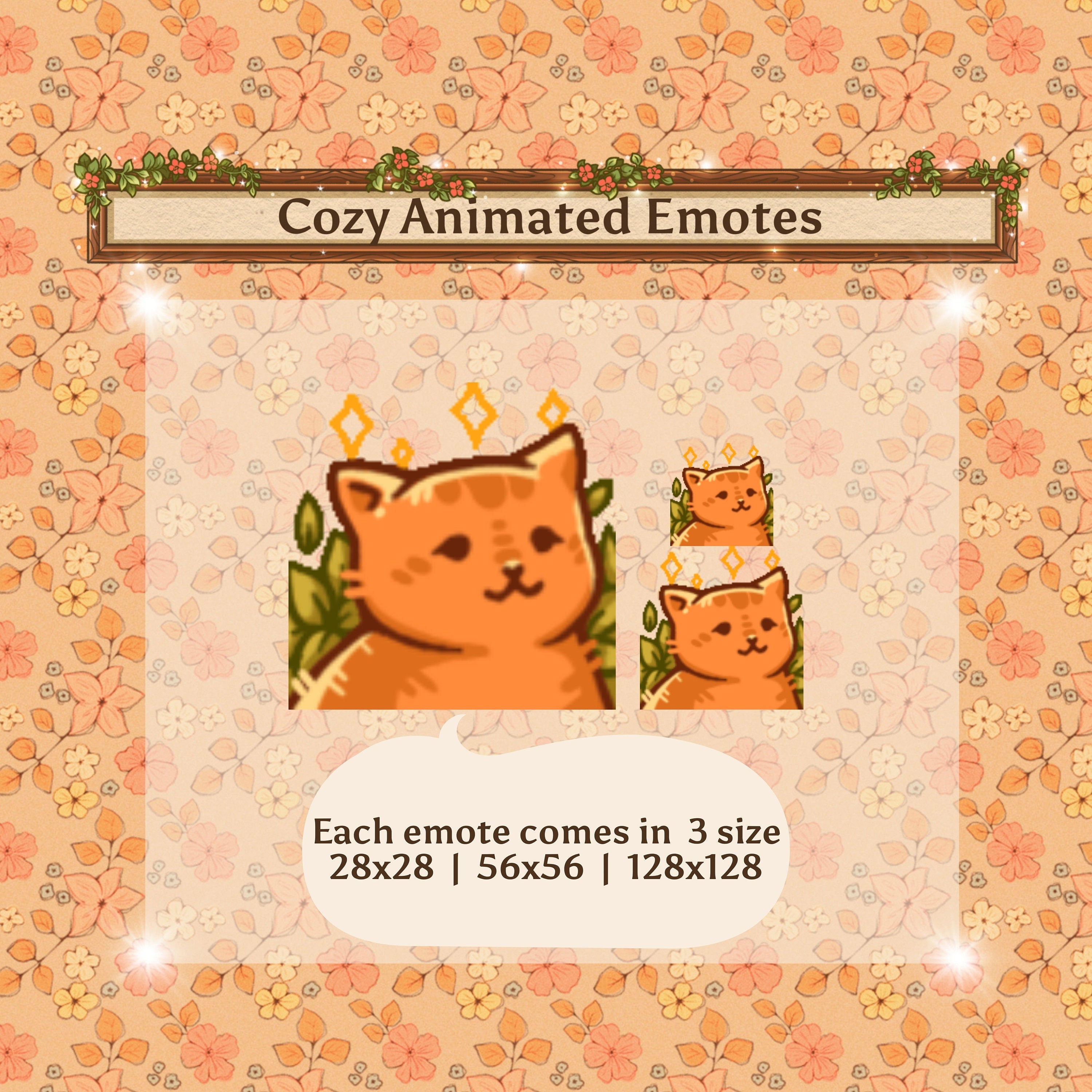 Animated Twitch & Discord Emotes - Cozy Cat Pack