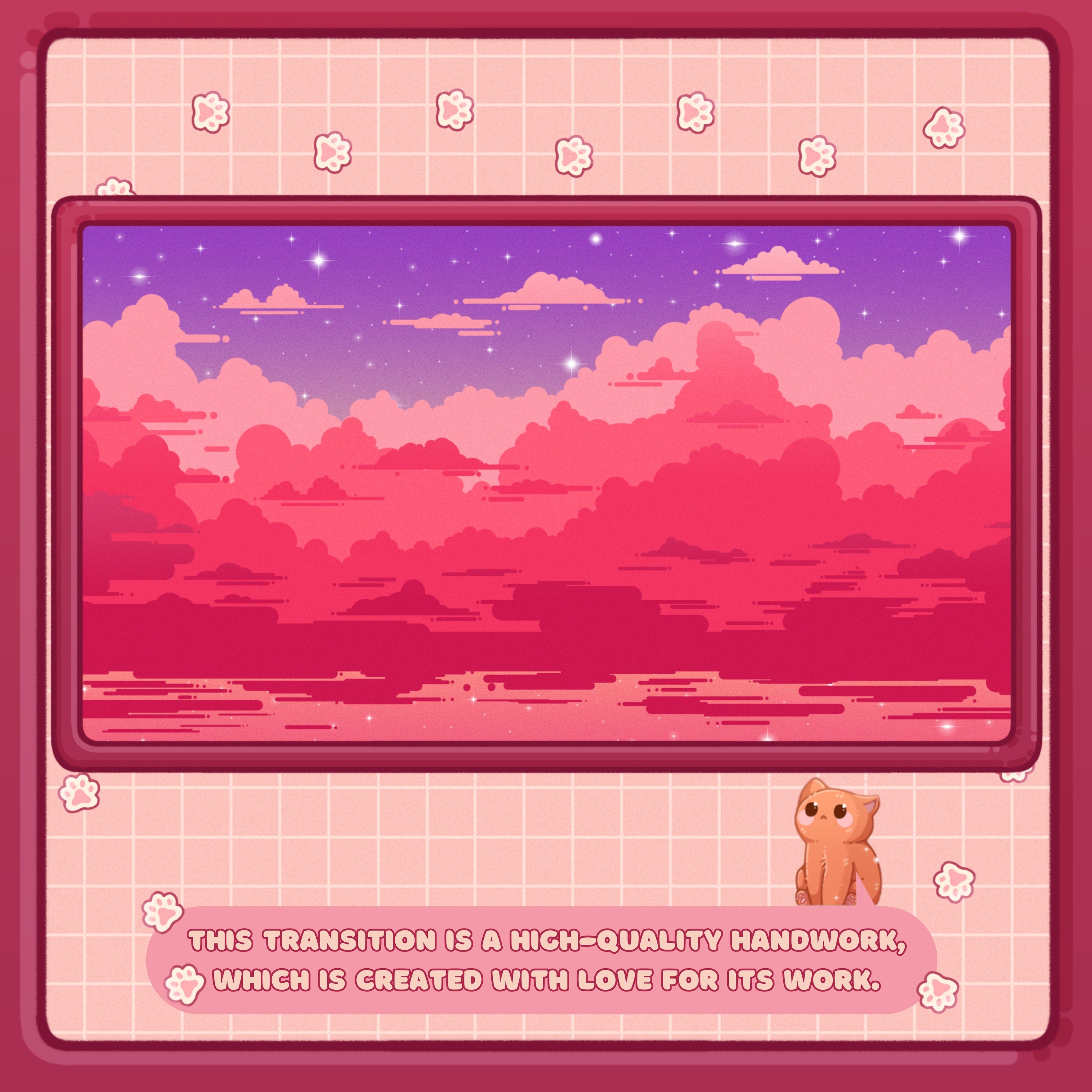 Animated Stream Transition – Cozy Pink Clouds