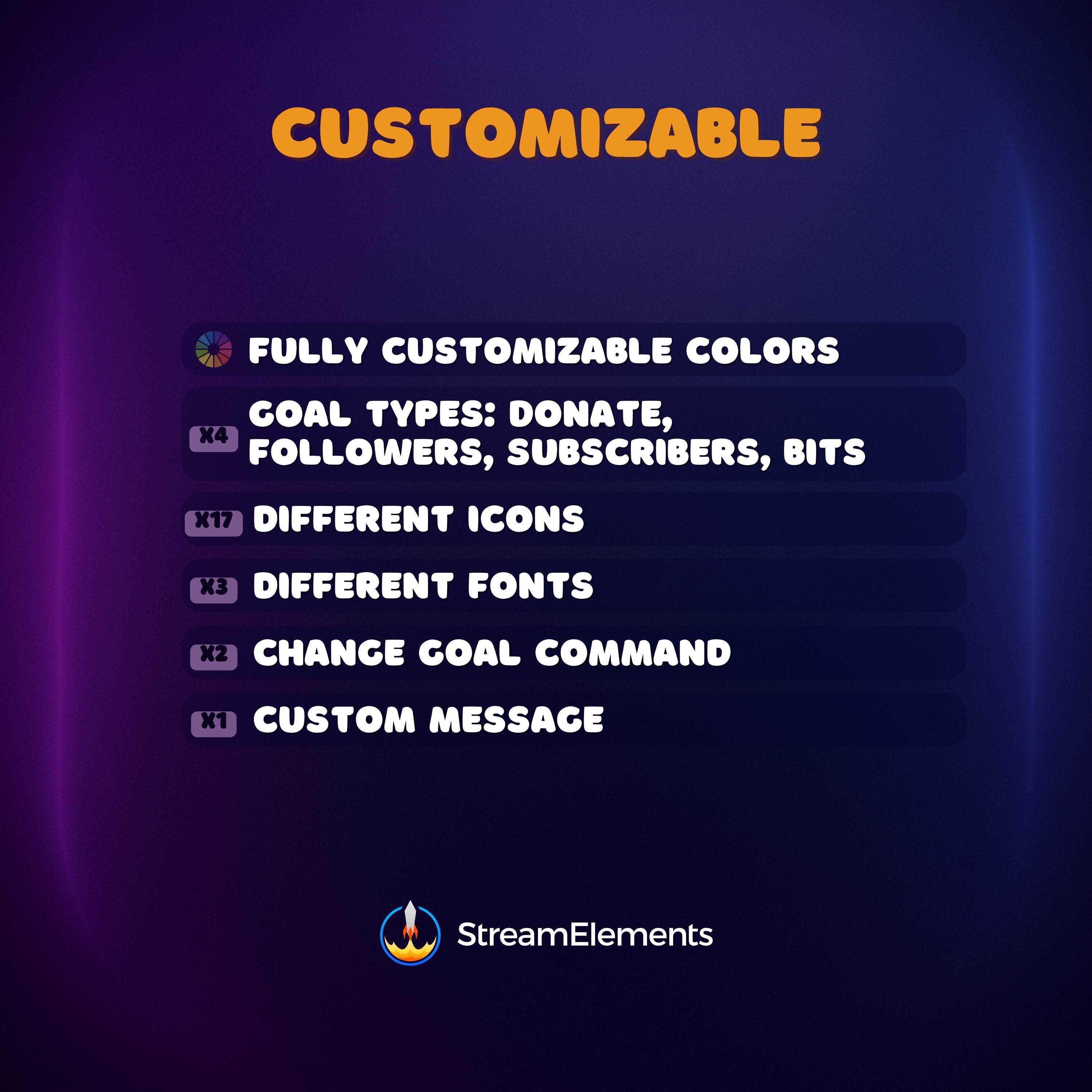 Customizable Twitch Goal Widget