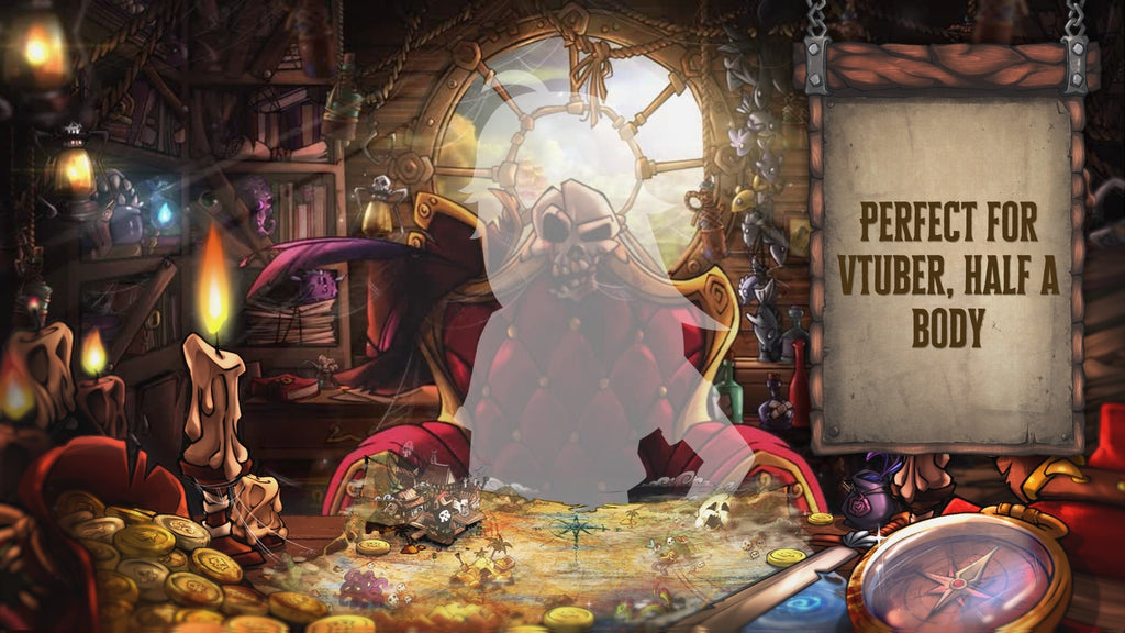 Animated Background - Pirate Captain's Cabin (For VTubers & Streamers)