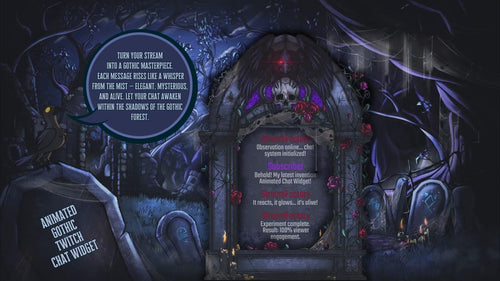 Animated Gothic Chat Widget – Ancient Gothic Tombstone with a Raven