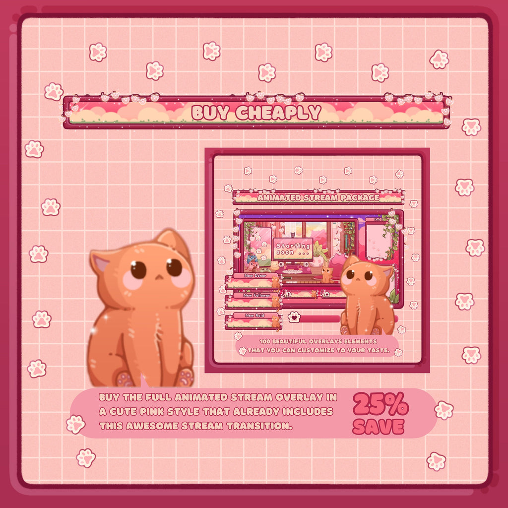 Animated Stream Transition – Cozy Pink Clouds
