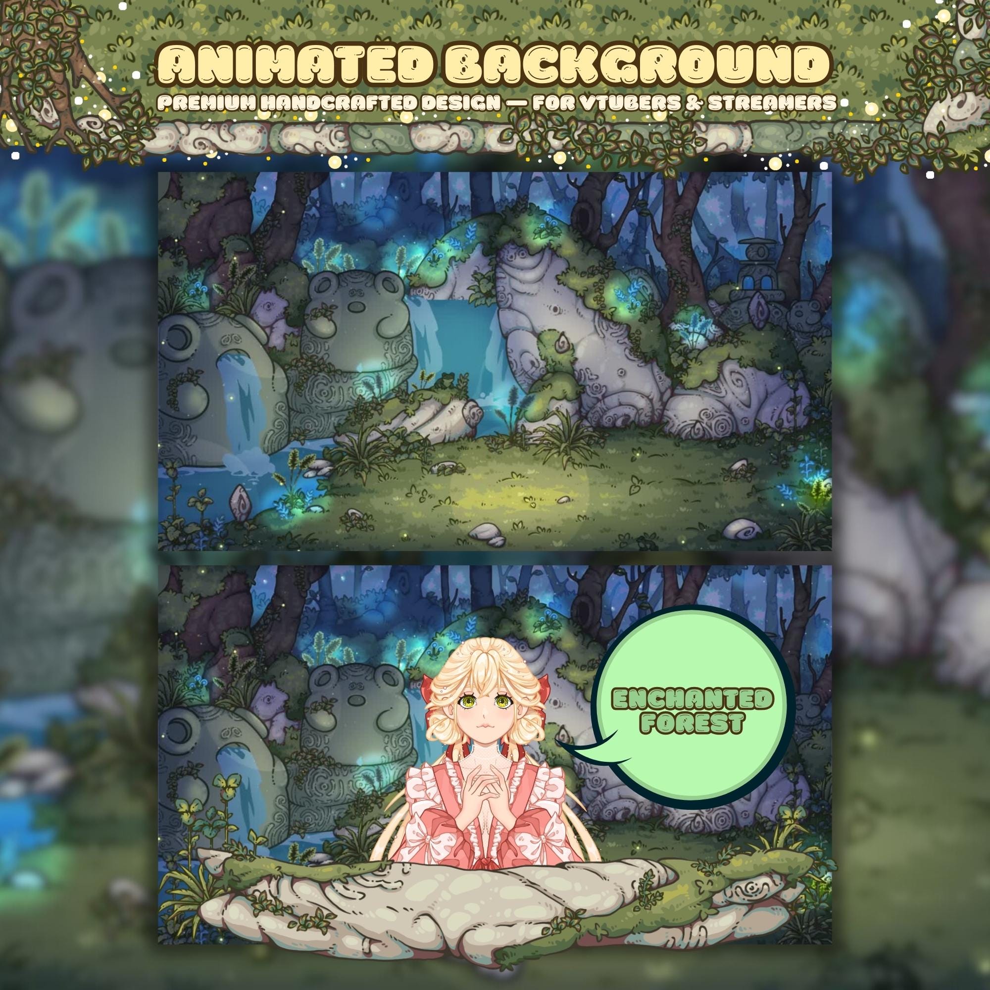 Animated background - Enchanted Forest | For VTubers & Streamers