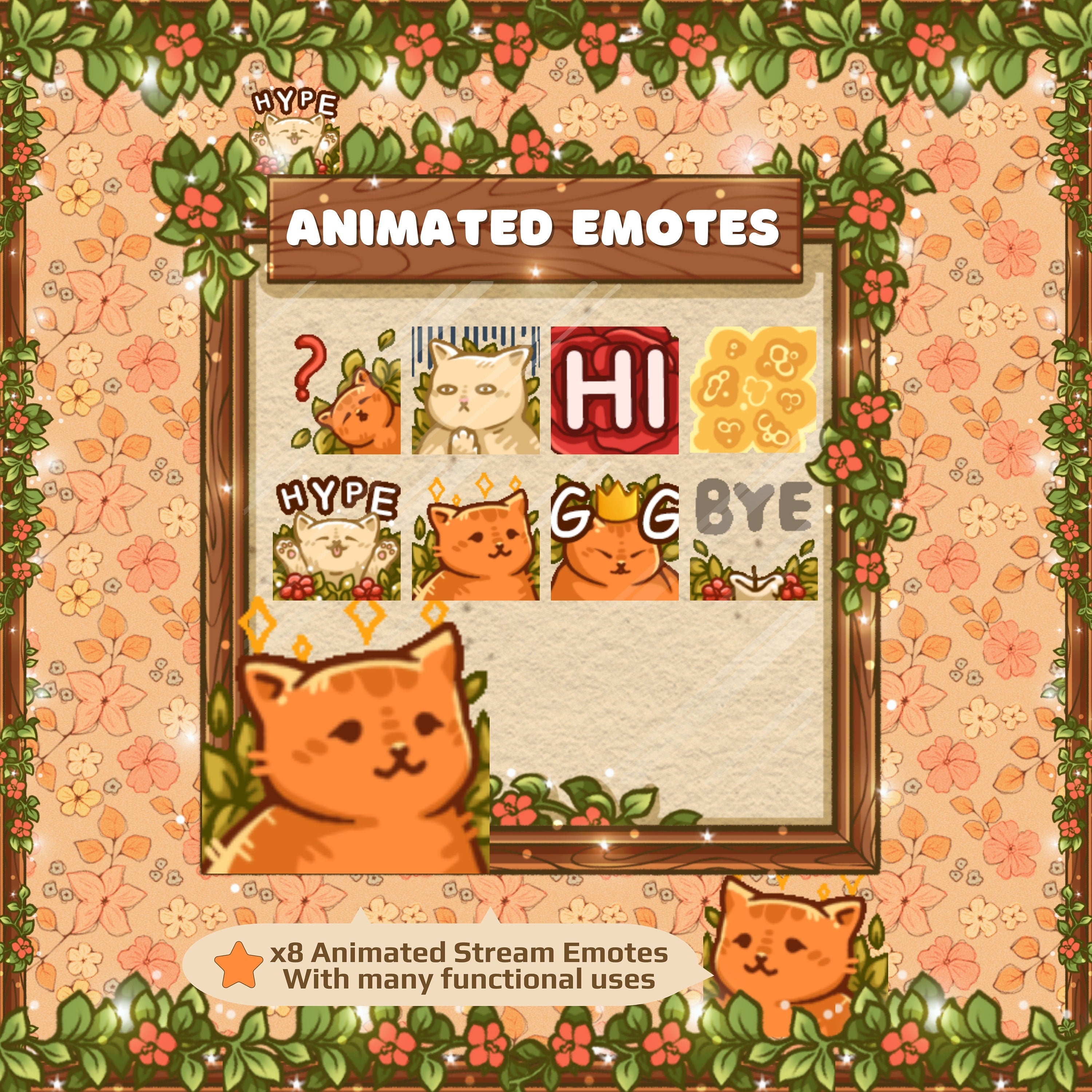 Animated Stream Overlay Pro Package: Cozy Cats