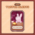 Animated Stream Alerts Pack in Coffee Bunny Theme