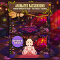 Halloween Witch Room Animated VTuber Background – Cozy Magical Stream Overlay for Twitch & YouTube