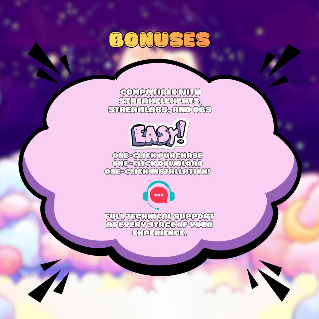 Animated Stream Alerts Pack in Cozy Galaxy Theme