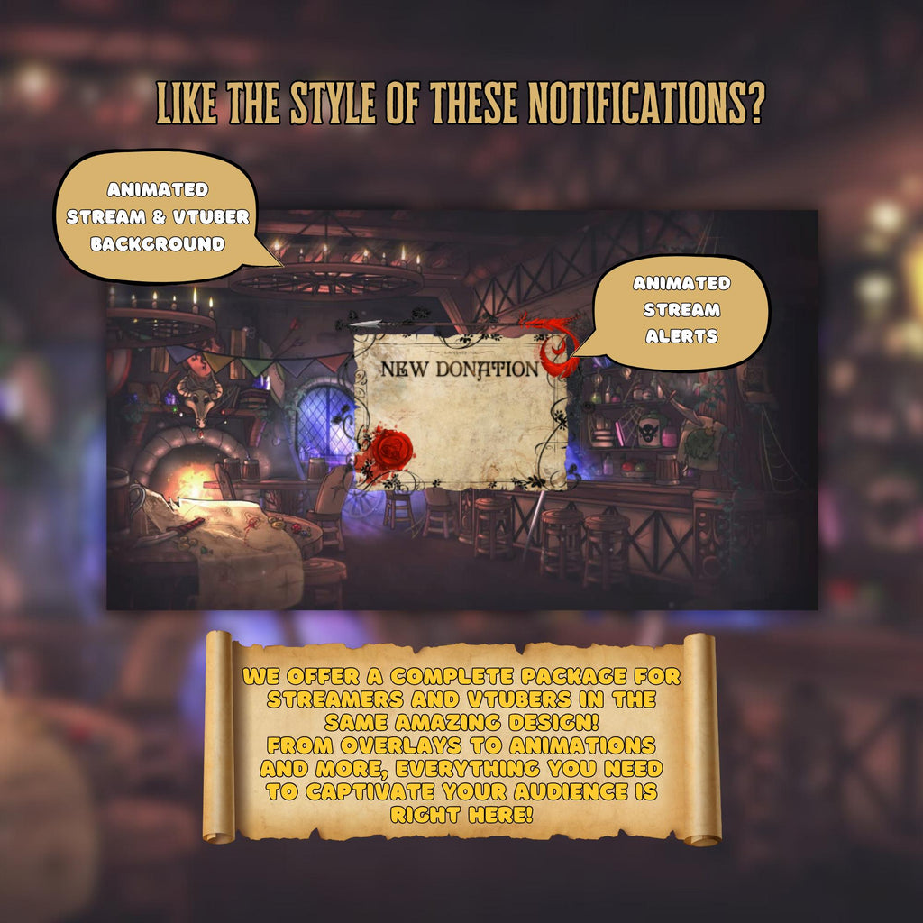 Twitch Panels Pack - Medieval Fantasy Tavern Theme