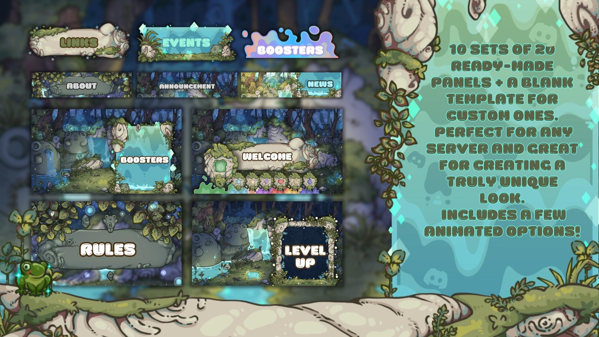 Discord Pack in Enhcanted Forest Theme: Icons, Banners, Dividers