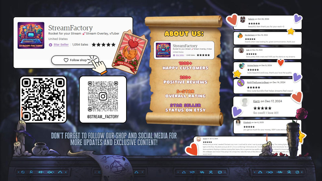 Twitch Panels Pack in Gothic Chemetery Theme