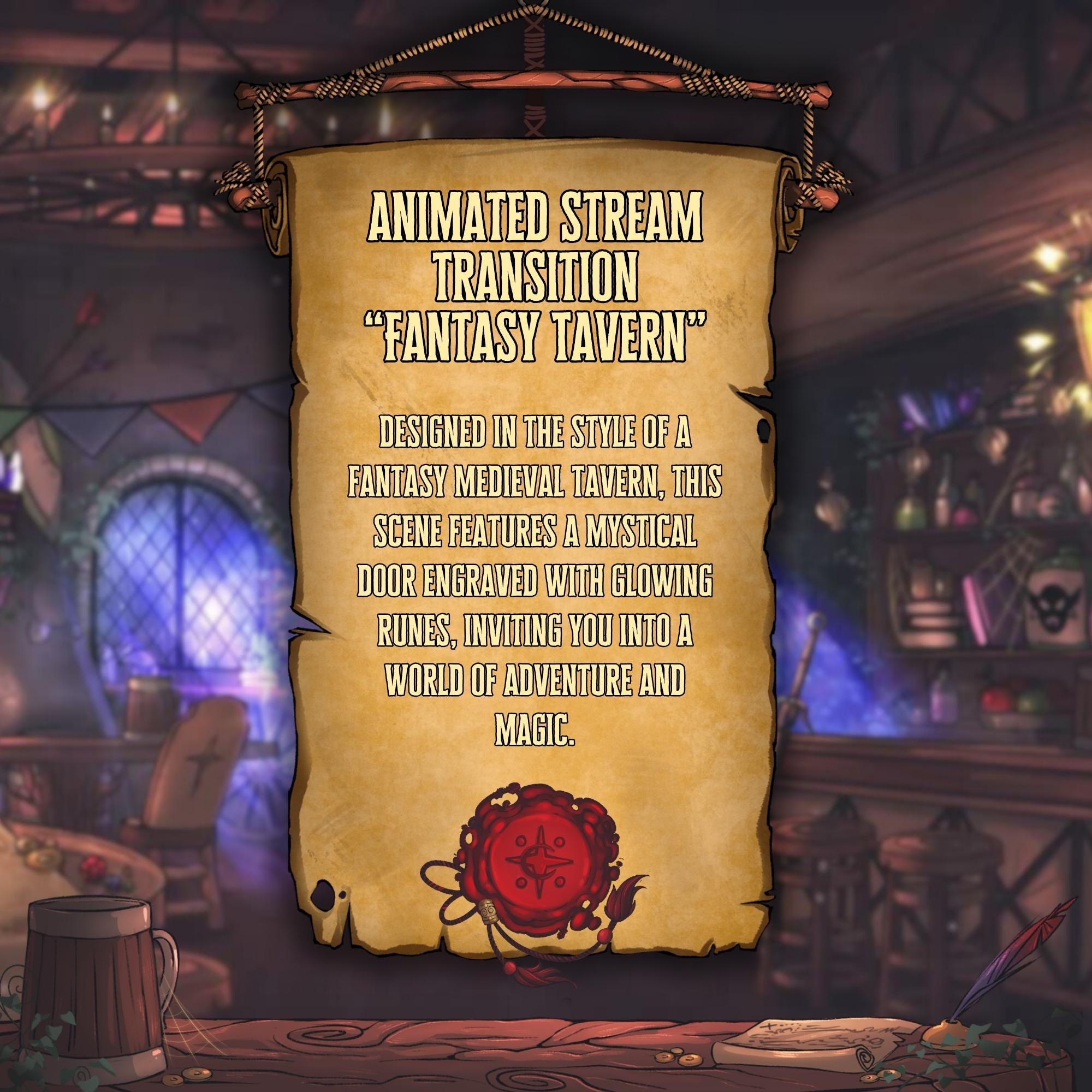 Animated Stream Transition – Fantasy Medieval Tavern Door