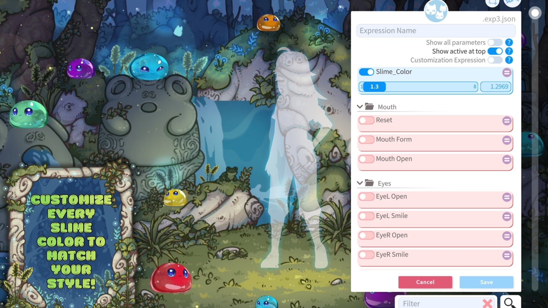 Slime VTuber Model & Pet (Mascot) Overlay — Custom Color, VTube Studio Ready