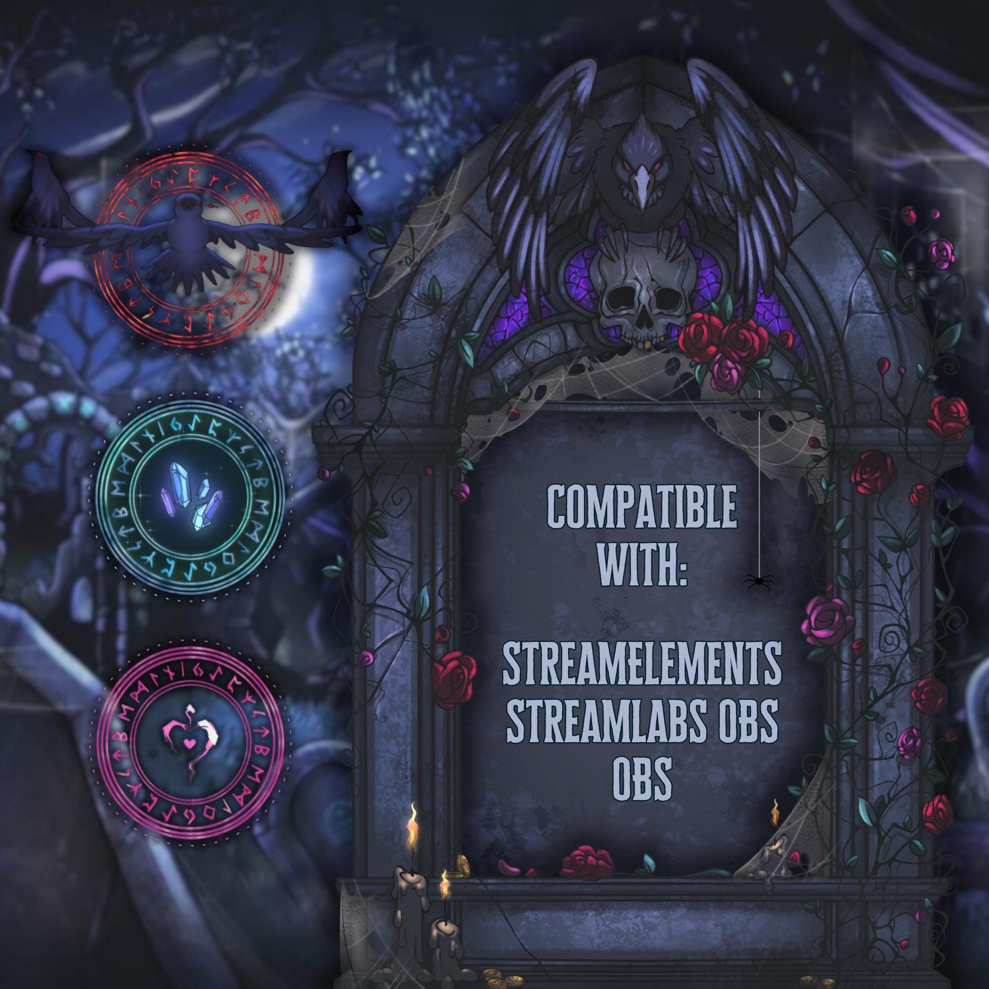 Magic Spells Stream Alerts – Dark Gothic Magical Twitch Alerts Pack