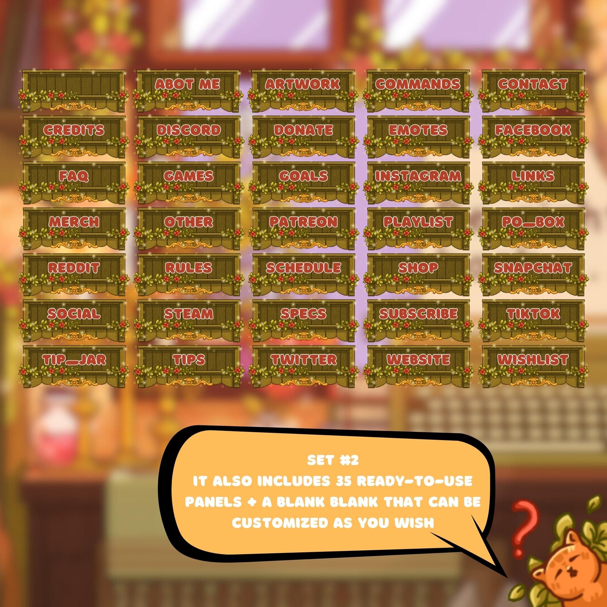 Twitch Panels & Banner Pack: Cozy Cats Style for Streamers & VTubers