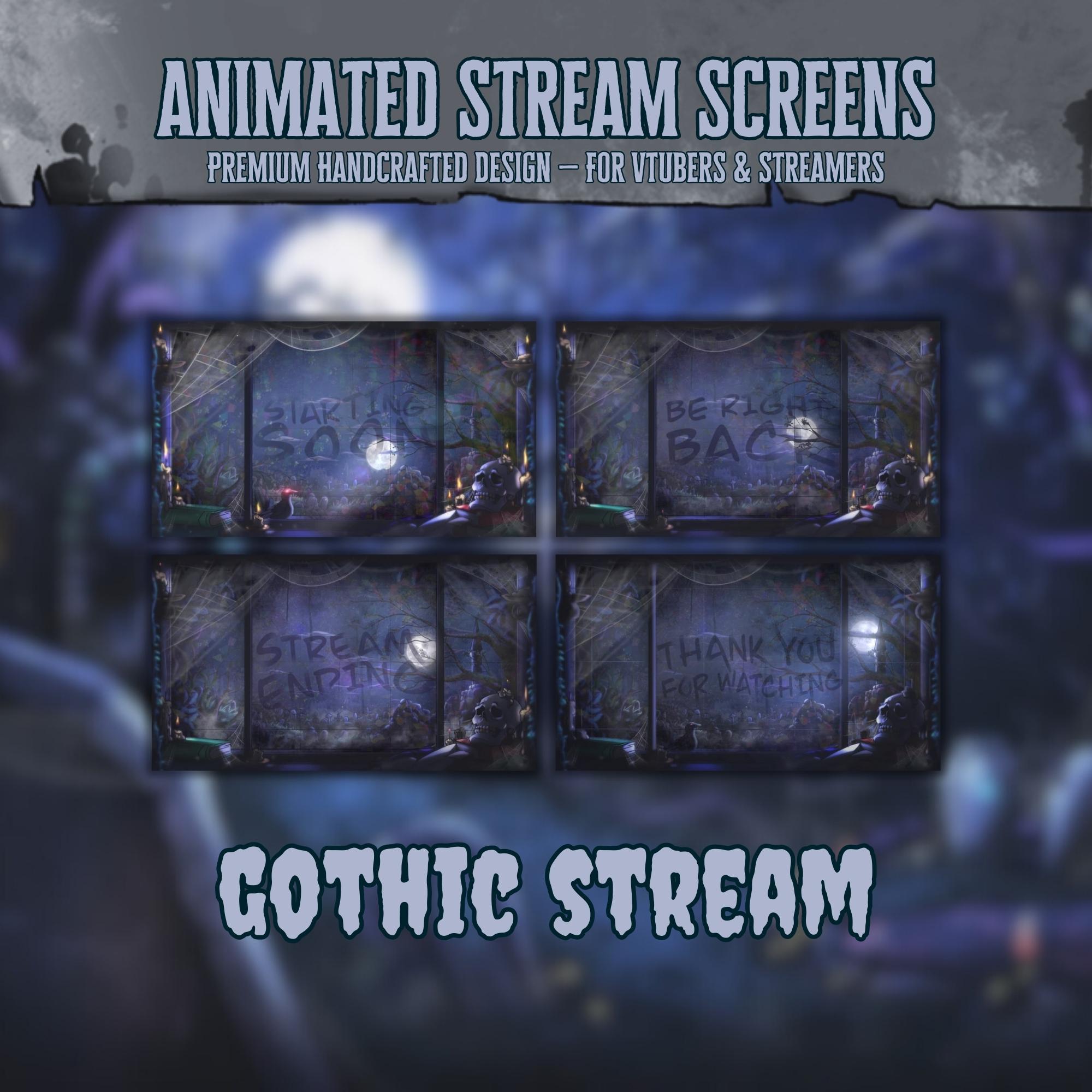 Animated Stream Screens in Gothic Cemetery Theme