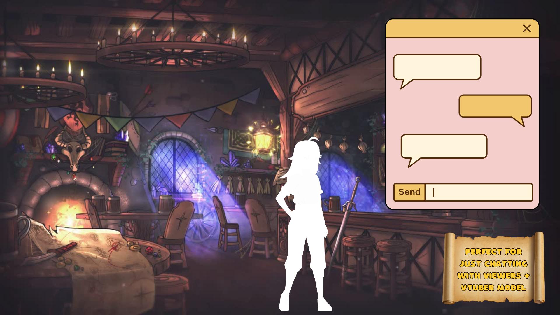 Animated Vtuber Background - Fantasy Medieval Tavern
