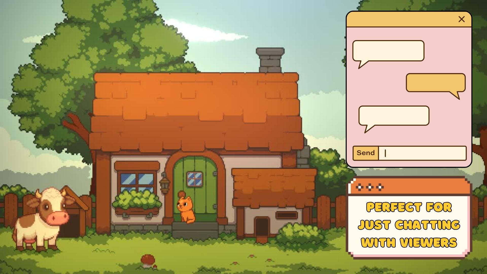 Animated background - Cozy Pixel Farm, For VTubers & Streamers