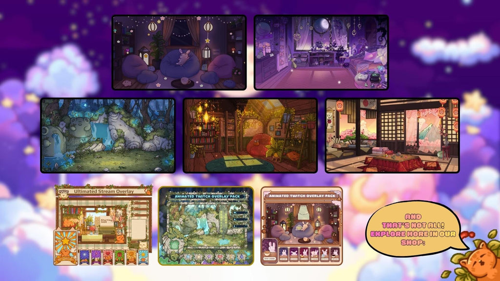 Animated background - Cozy Galaxy Room | For VTubers & Streamers