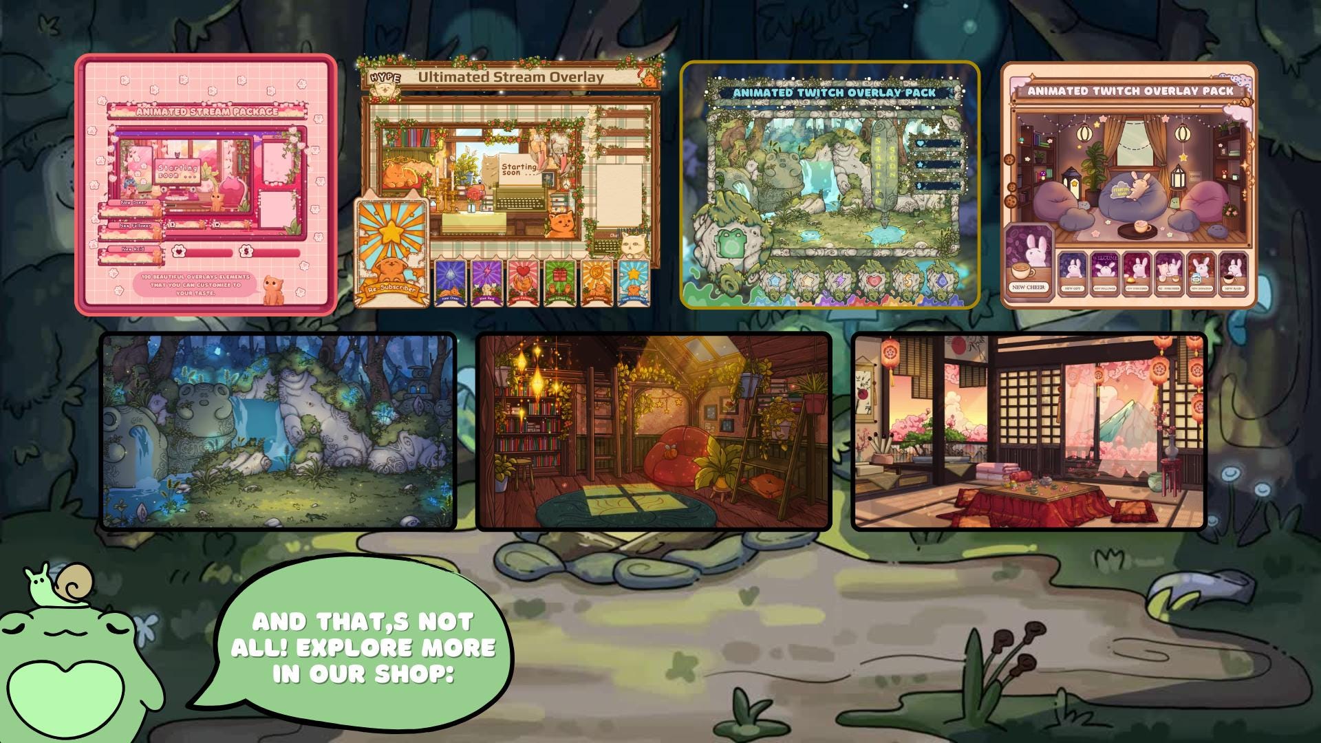 Animated background - campfire in the enchanted forest | For VTubers & Streamers