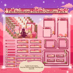 Animated Stream Screens in Cozy Pink Lofi Theme