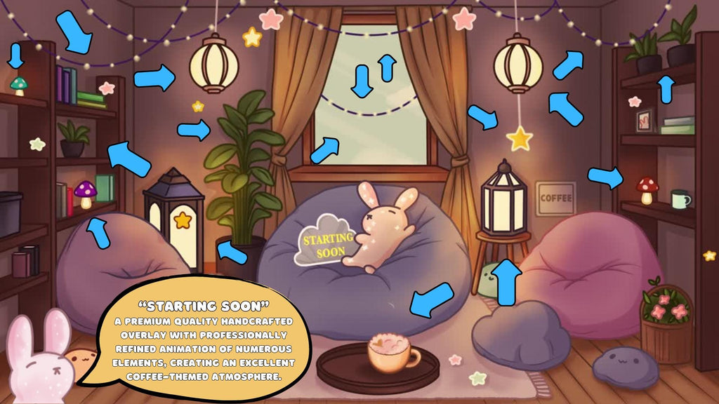 Animated Stream Screens Coffee Bunny Theme