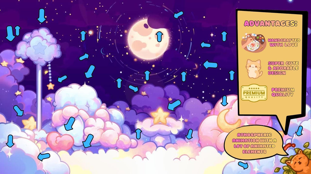 Animated background - Cozy Galaxy Room | For VTubers & Streamers