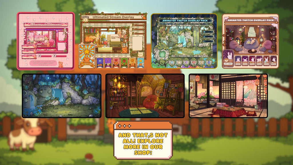 Animated Stream Screens Pack - Cozy Pixel Farm