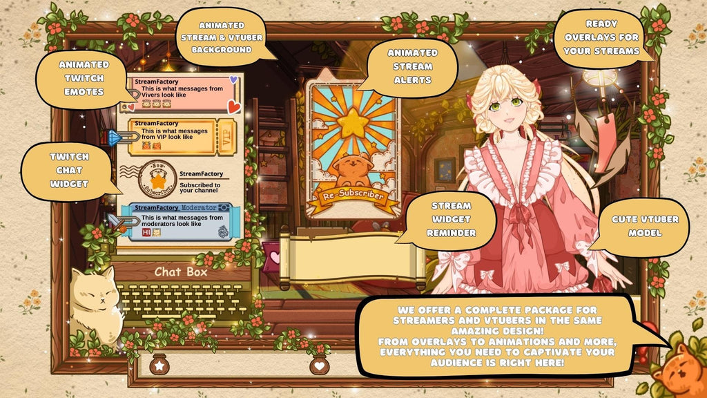 Animated background - Cozy Room | For VTubers & Streamers