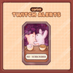 Animated Stream Alerts Pack in Coffee Bunny Theme