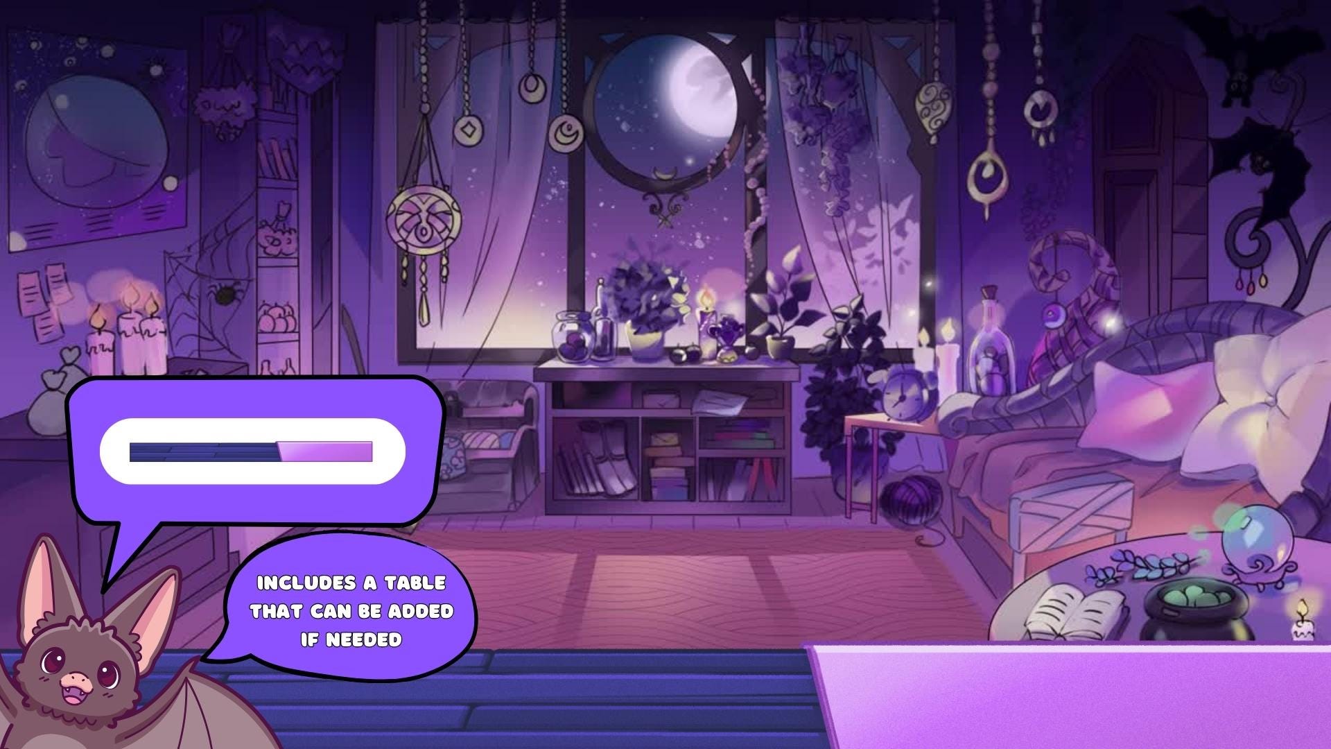 Animated background - Witch's Room | For VTubers & Streamers