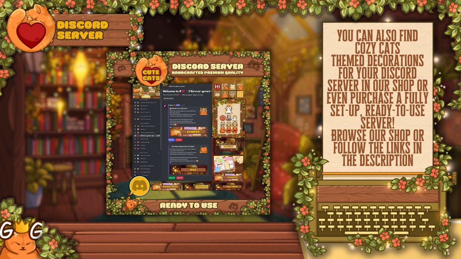 Cozy Cats Discord Server Template – Cute Gaming & Roleplay Setup