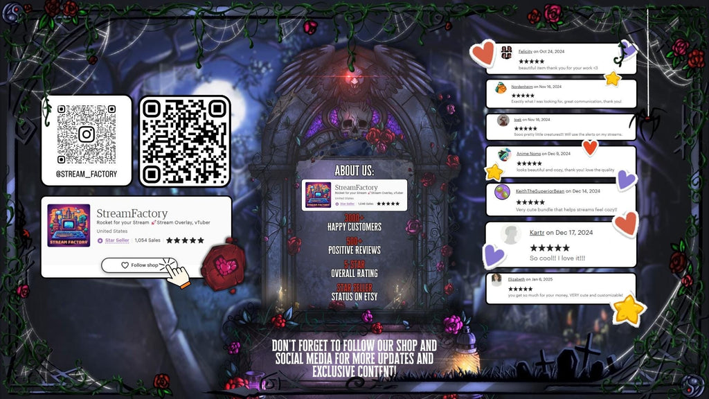 Dark Gothic Discord Server Template – Cute Gaming & Roleplay Setup