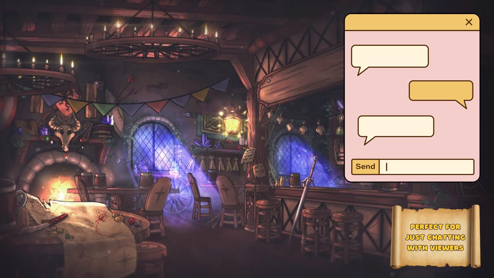 Animated Vtuber Background - Fantasy Medieval Tavern