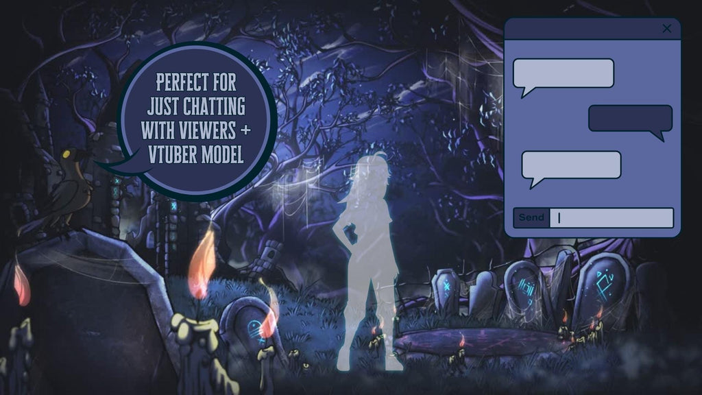 Animated background - Gothic Cemetery | For VTubers & Streamers