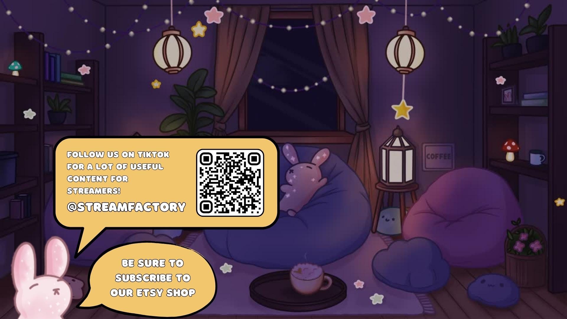 Animated background - Lofi Bunny Room | For VTubers & Streamers