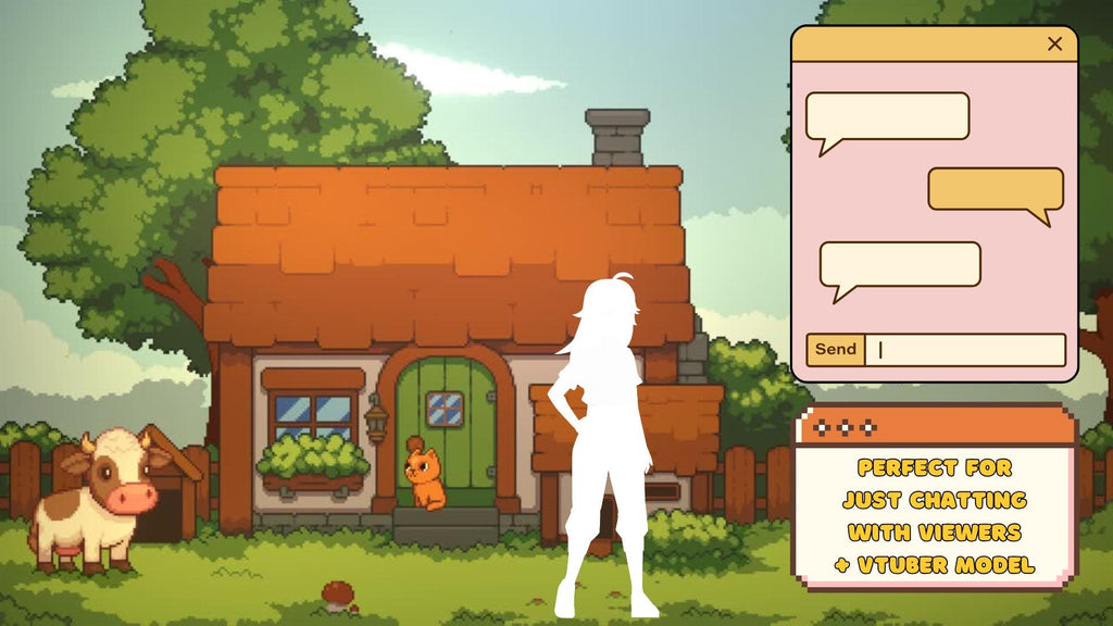 Animated background - Cozy Pixel Farm, For VTubers & Streamers