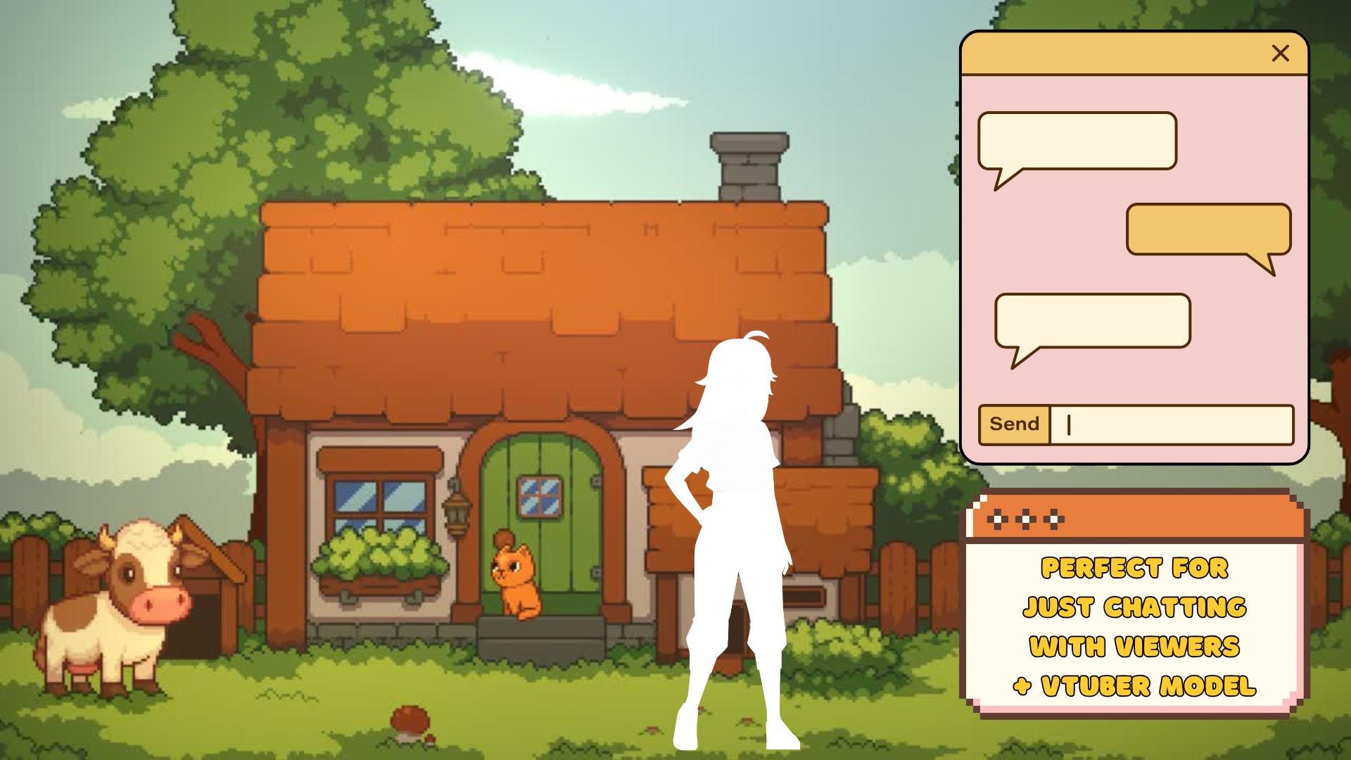Animated background - Cozy Pixel Farm, For VTubers & Streamers