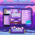 Animated Stream Schedule: Purple Lofi, Customizable Templates