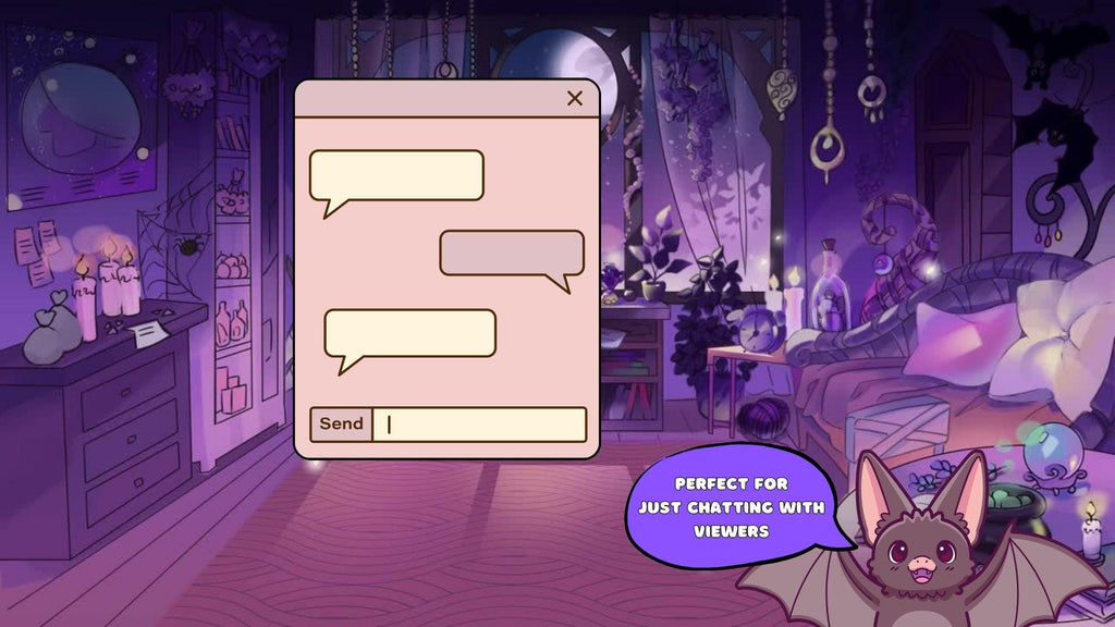 Animated background - Witch's Room | For VTubers & Streamers