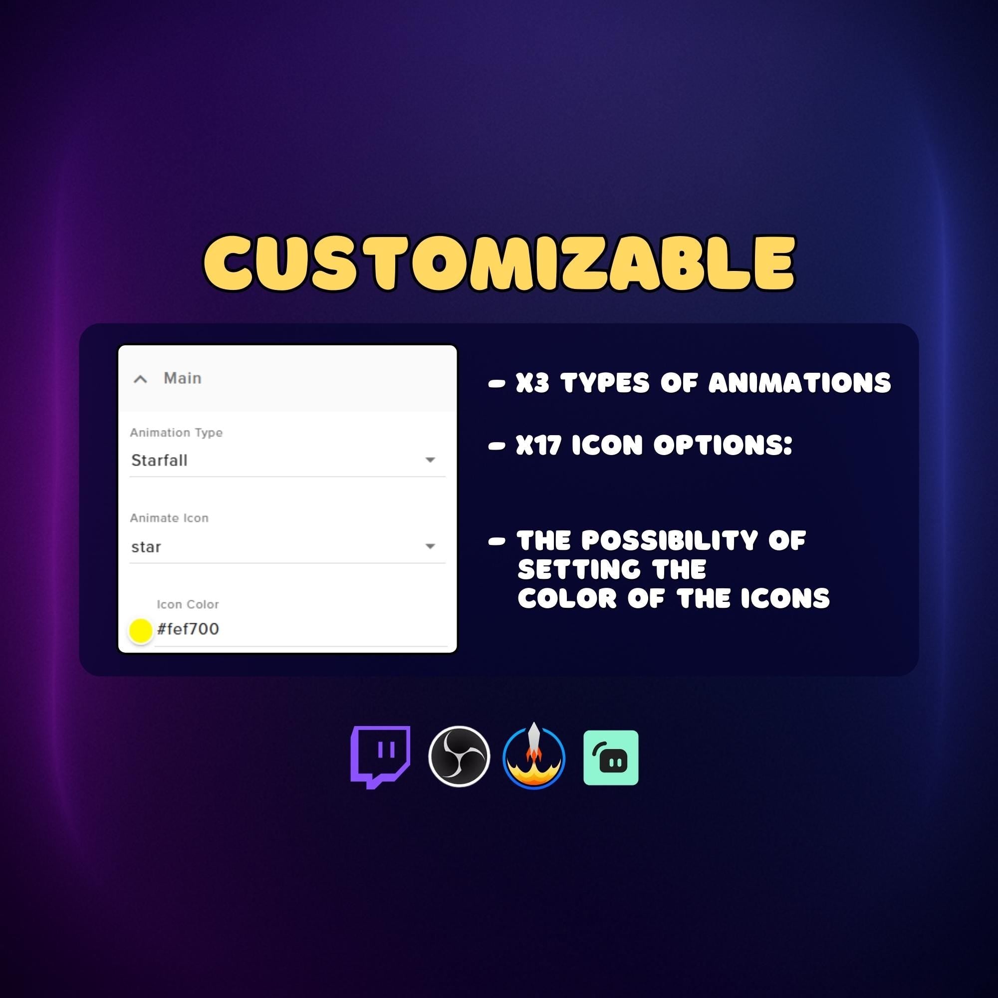 Animated Stream Decoration & Widget: Floating Animated Overlay