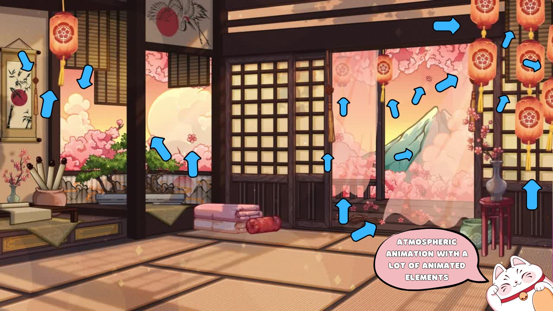 Animated background - Cozy Japanese Room | For VTubers & Streamers