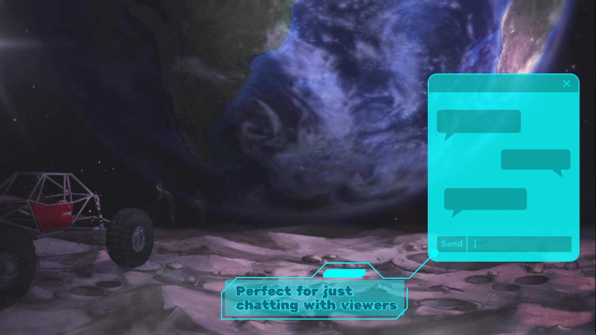 Animated background - Space moon, For VTubers & Streamers