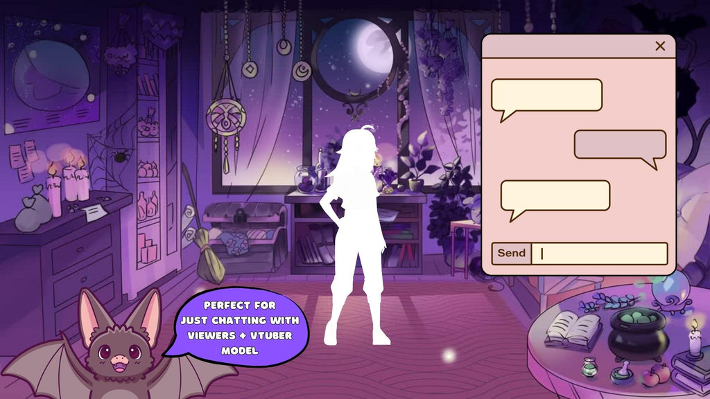Animated background - Witch's Room | For VTubers & Streamers