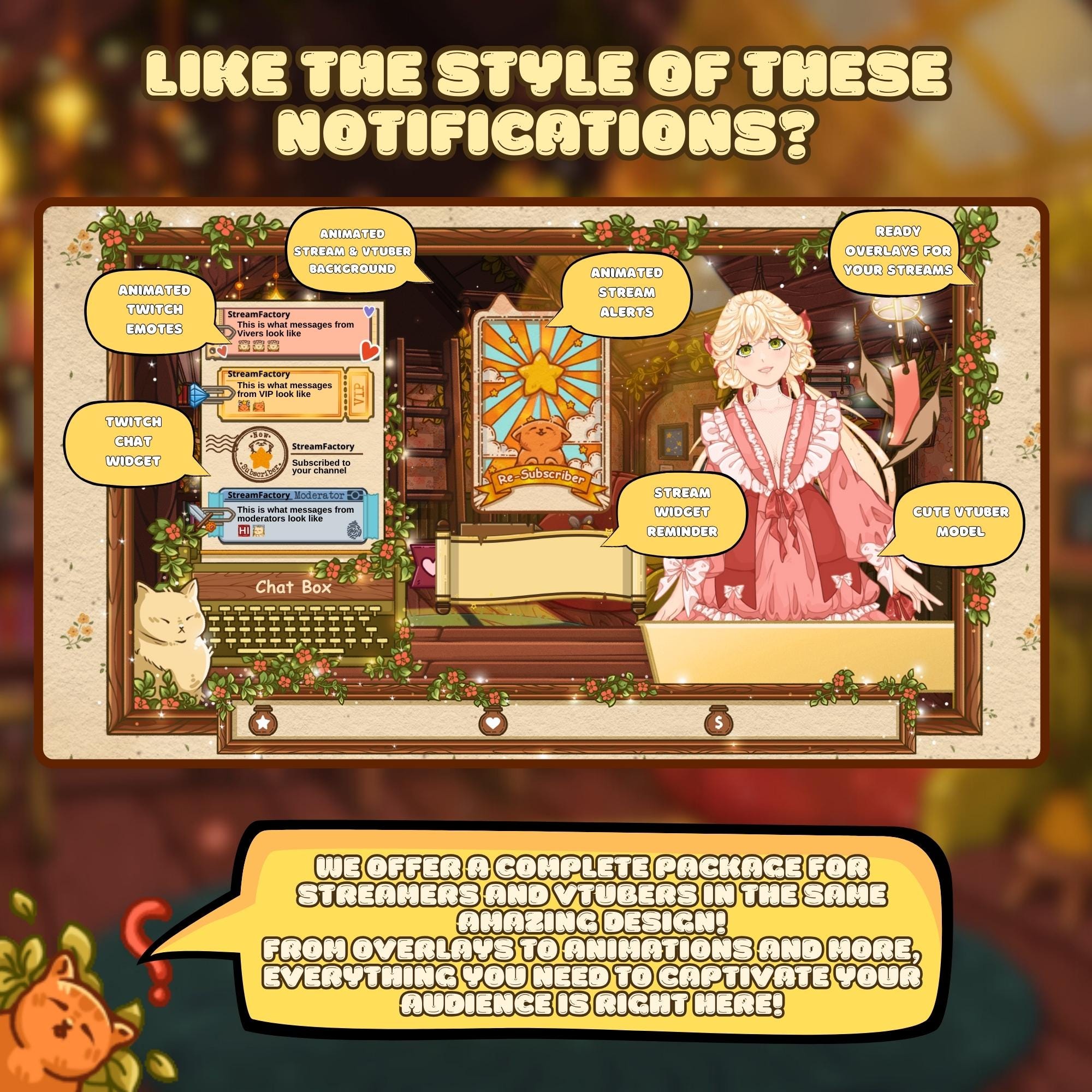 Vertical Stream Overlays – Cozy Cats Starter Pack for TikTok & YouTube