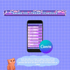 Animated Stream Schedule: Purple Lofi, Customizable Templates