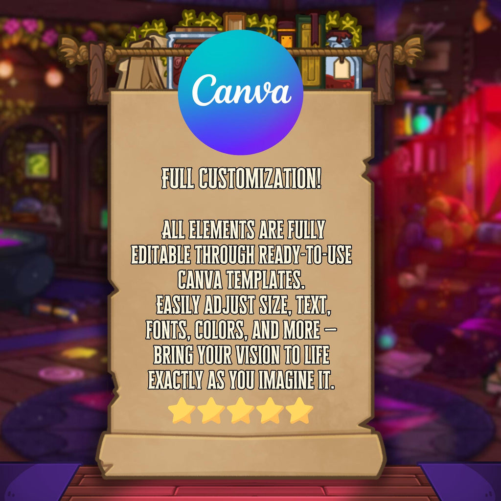 Twitch Panels & Banner Pack in Cozy Witch Style for Streamers & VTubers